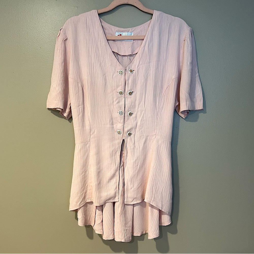 80s barbiecore vintage peplum button up blazer top